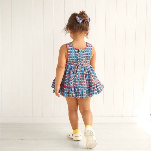 Lacey lane 7 girls Peggy Sue Dutch Tulip 100% cotton apron vintage 70s style flo - Picture 1 of 8